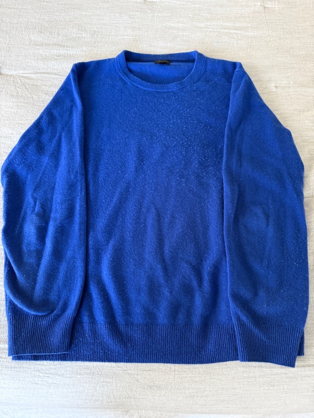 J. Crew Men's Cobalt Cashmere Crewneck Sweater